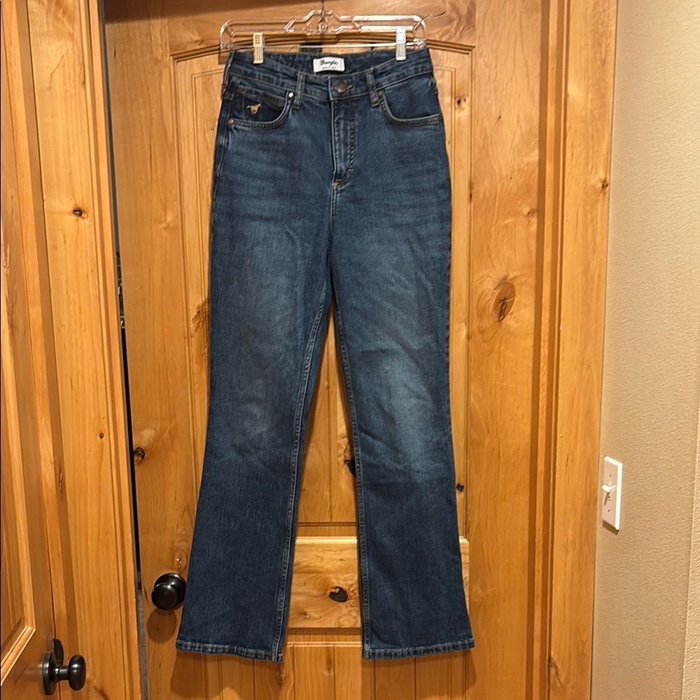 High-Rise Dark Blue Women's Jeans - Wrangler, boot cut